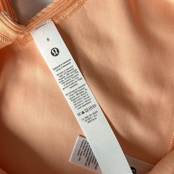 Lululemon Ribbed Softstreme Cropped Tank Top size 8 PEACH BELLINI 🍑 NWT - Picture 4 of 7
